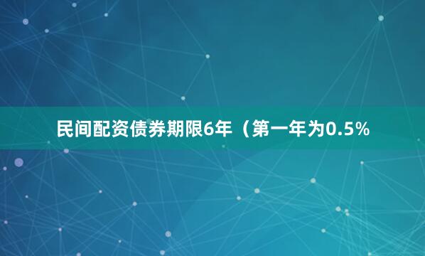 民间配资债券期限6年（第一年为0.5%