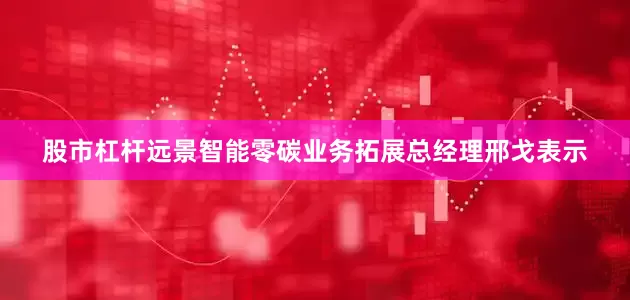 股市杠杆远景智能零碳业务拓展总经理邢戈表示